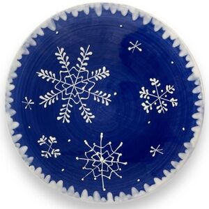 Hausenware Trivet Christmas Snowflake Blue White‎ Winter Table Decor Painted